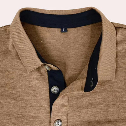 Long-sleeved business polo shirt for men