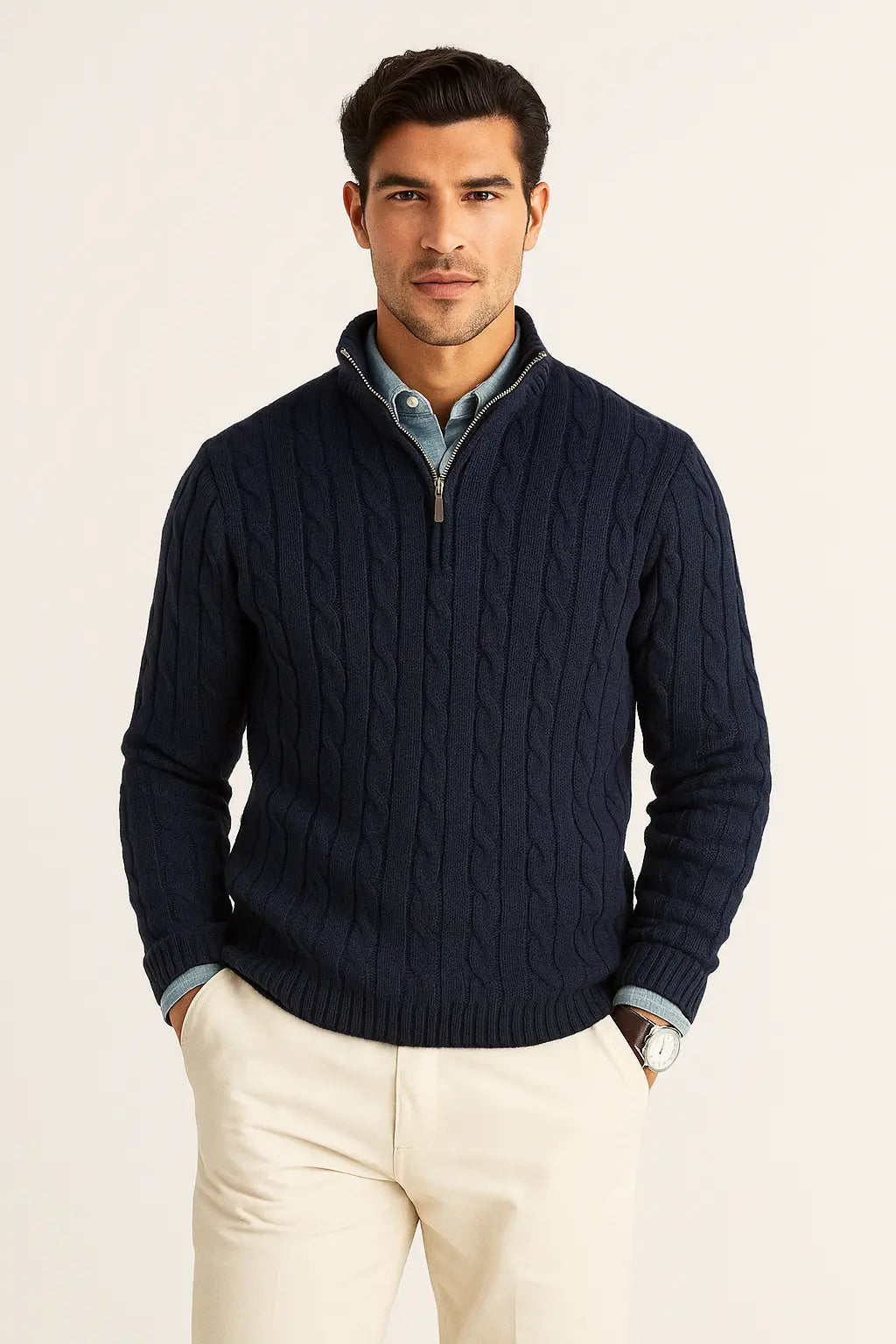 Men’s Vintage Turtleneck Sweater – Classic Knit Pullover