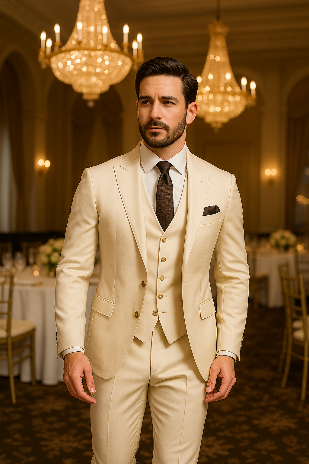 Premium Men’s 3-Piece Suit Set – Elegant Formal Outfit for Weddings and Special Occasions
