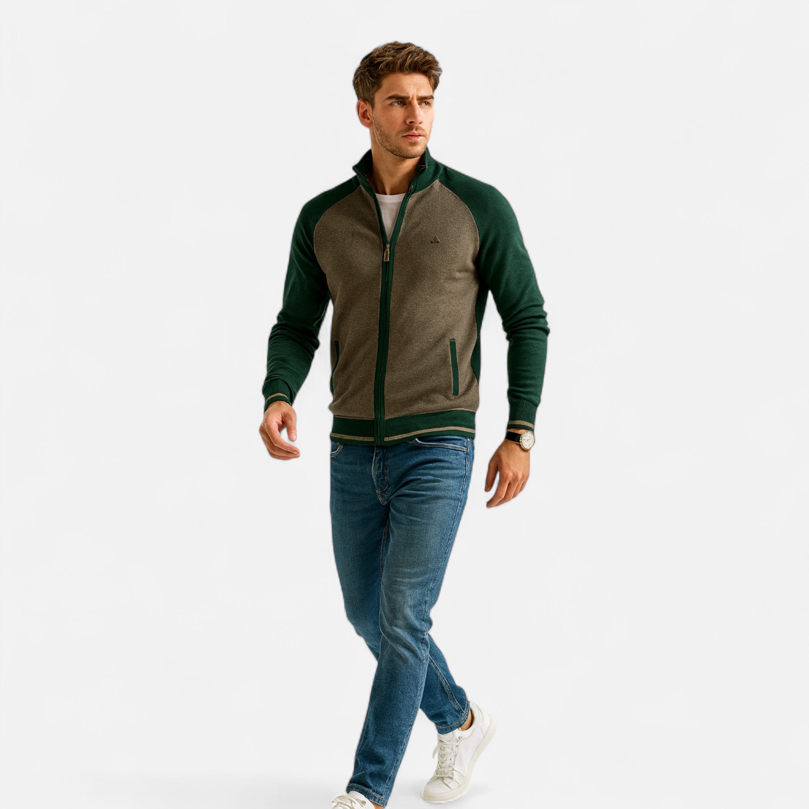 Men’s Zipped Sweater – Heritage Cotton Knit