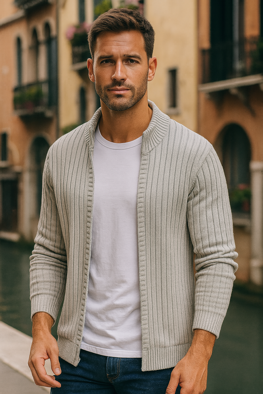 Men’s Wool Zip Cardigan Vest – Chic Style & Everyday Comfort