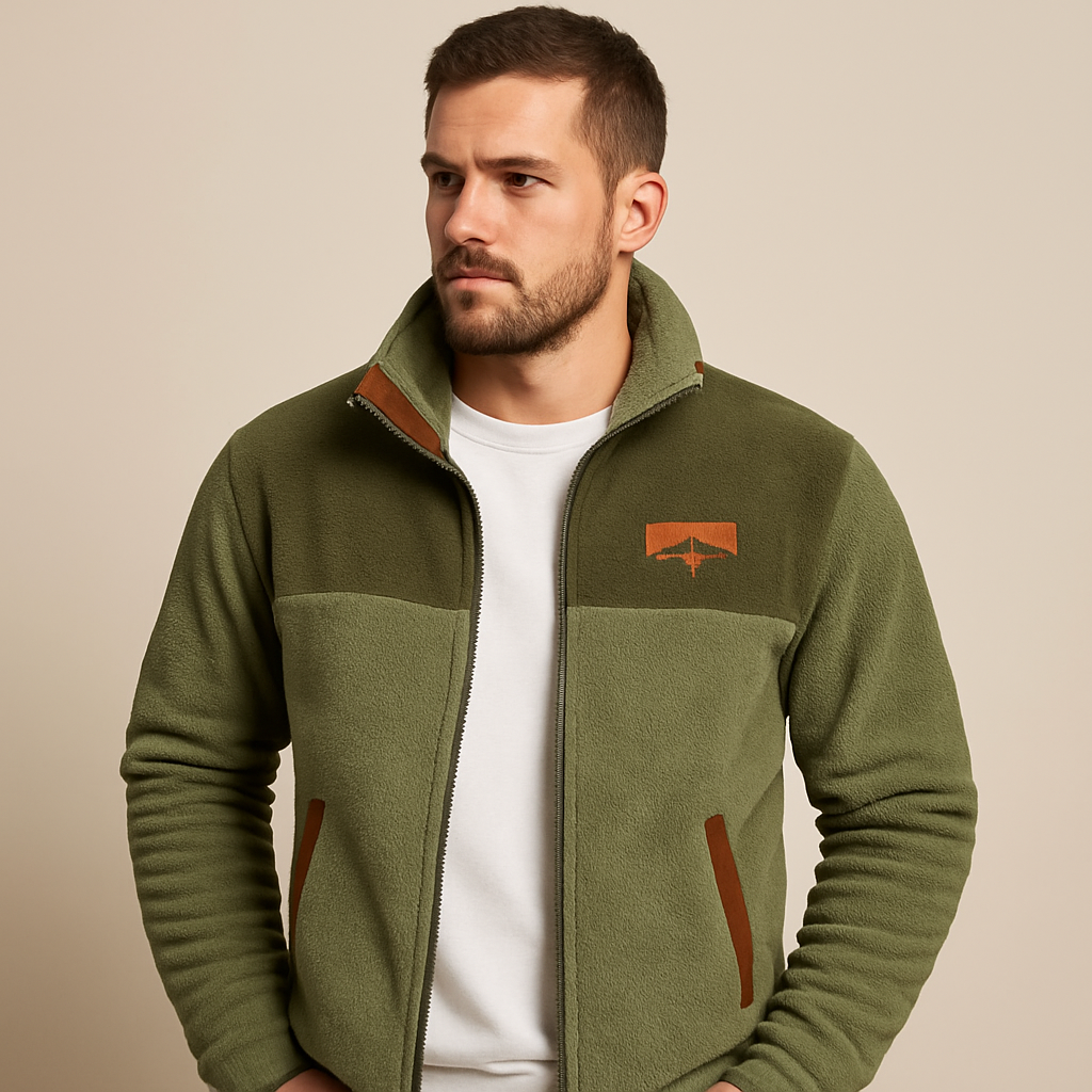 Men’s Outdoor Fleece Winter Jacket – Warm Zip-Up Coat for Cold Weather