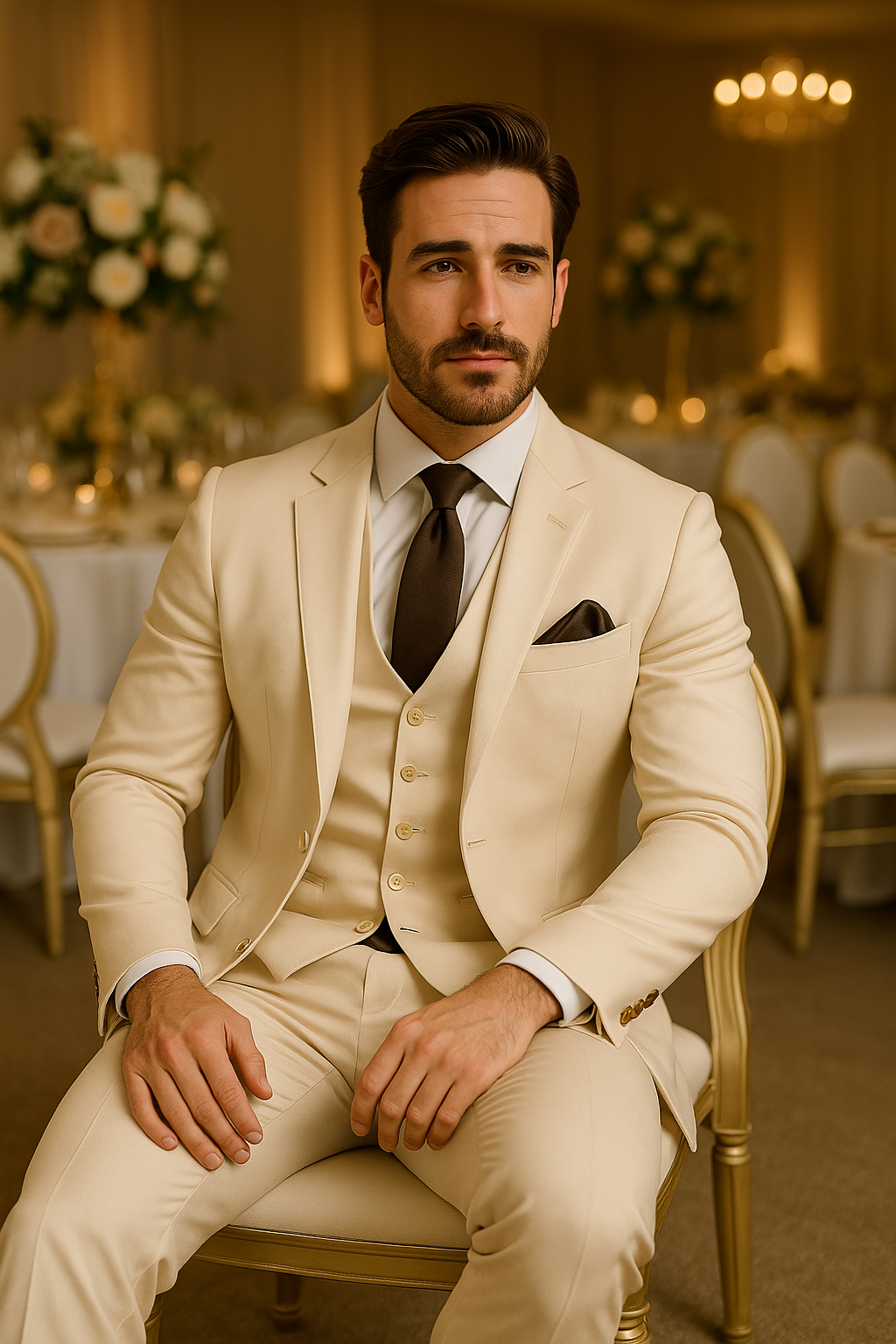 Premium Men’s 3-Piece Suit Set – Elegant Formal Outfit for Weddings and Special Occasions