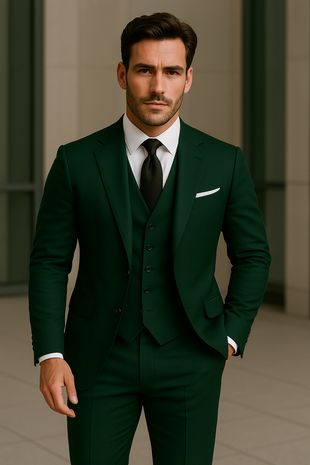 Premium Men’s 3-Piece Suit Set – Elegant Formal Outfit for Weddings and Special Occasions