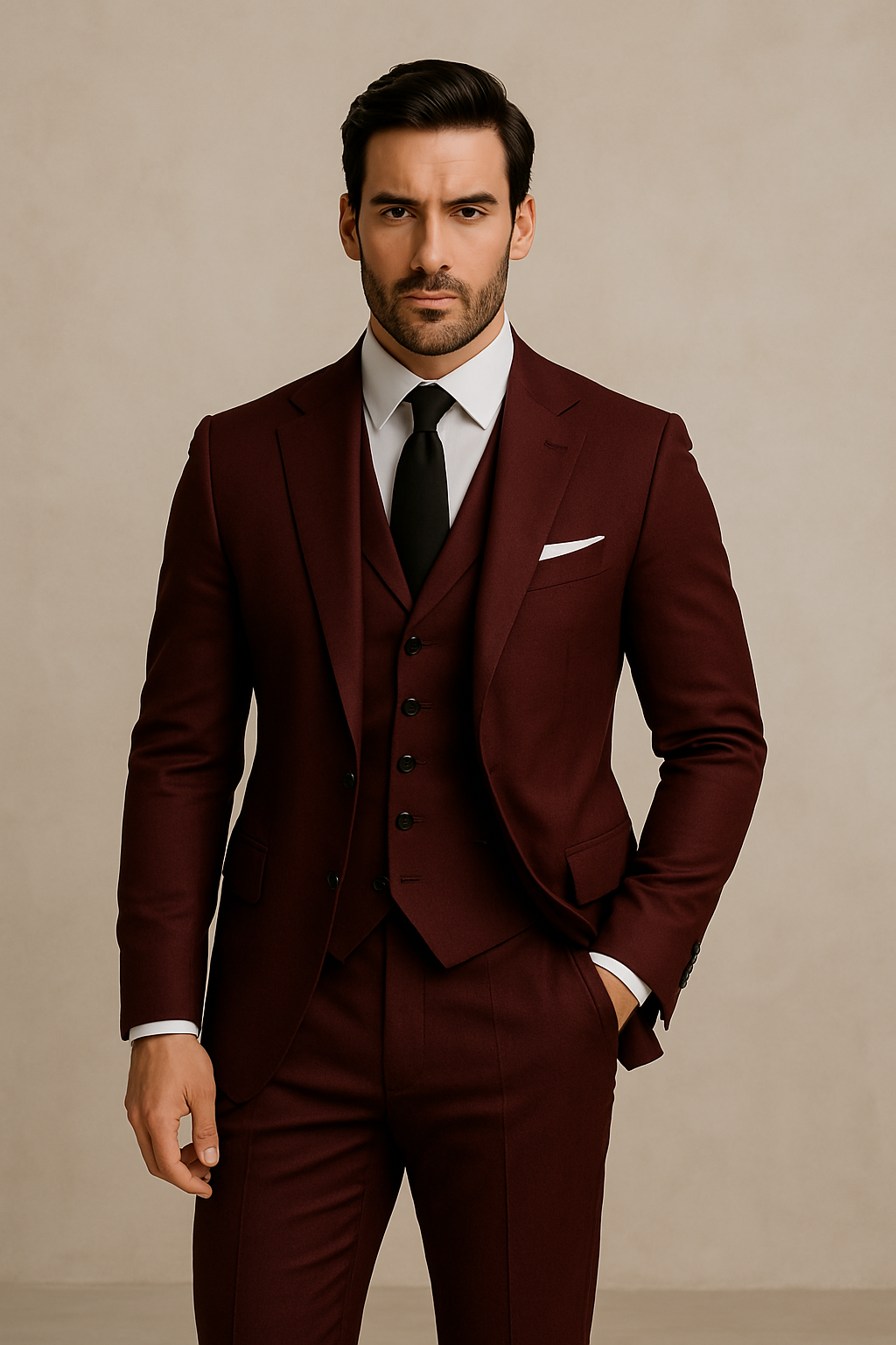 Premium Men’s 3-Piece Suit Set – Elegant Formal Outfit for Weddings and Special Occasions