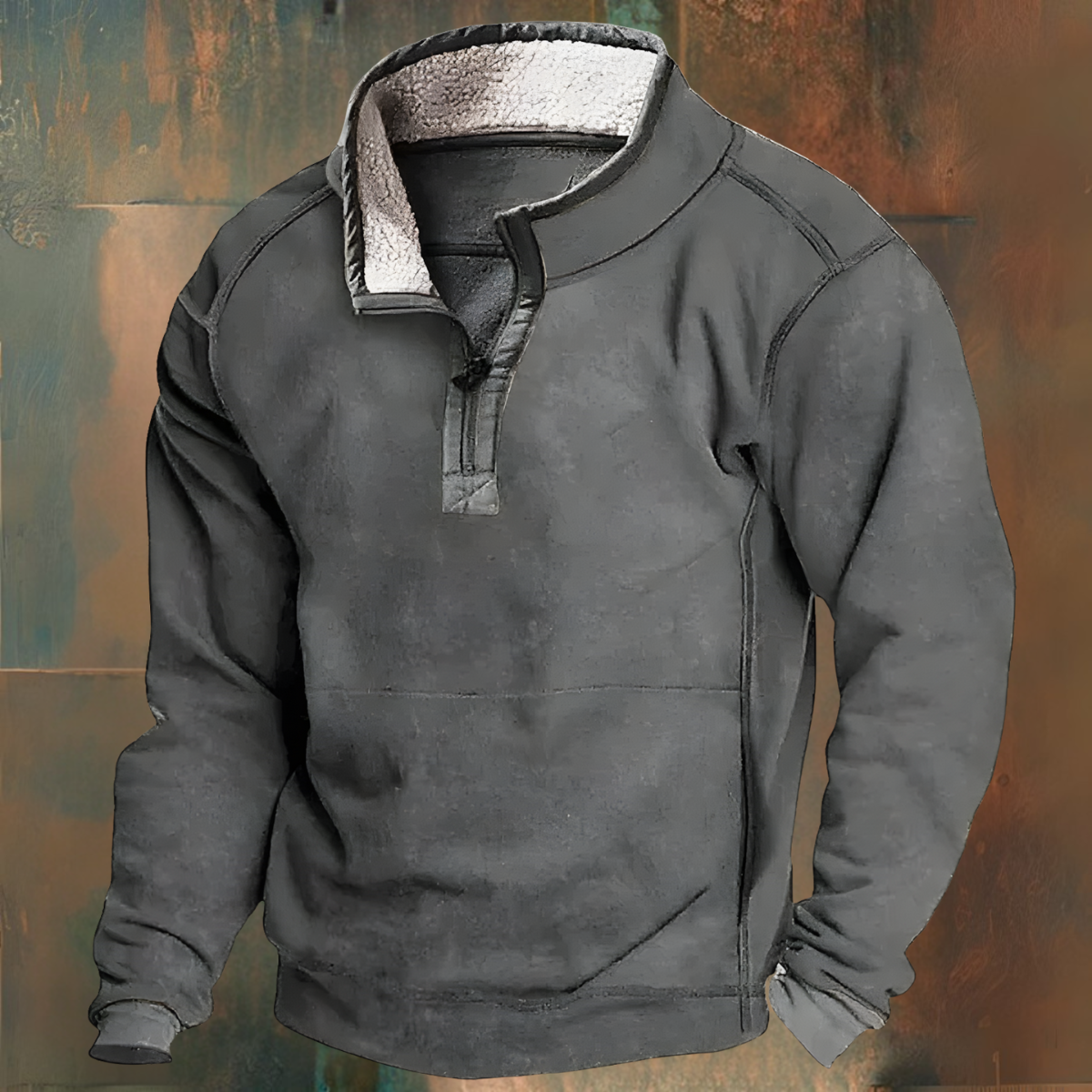 Men’s Fleece-Lined Autumn Zip Sweater – Warm, Soft & Effortlessly Stylish