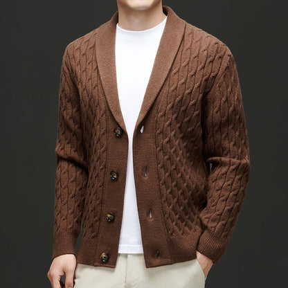 Classic men's cardigan with button placket