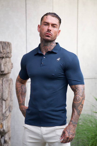 Prestigio: Wrinkle-Free Textured Slim Fit Polo Shirt Summer