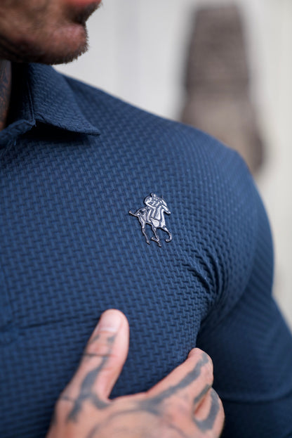 Prestigio: Wrinkle-Free Textured Slim Fit Polo Shirt Summer