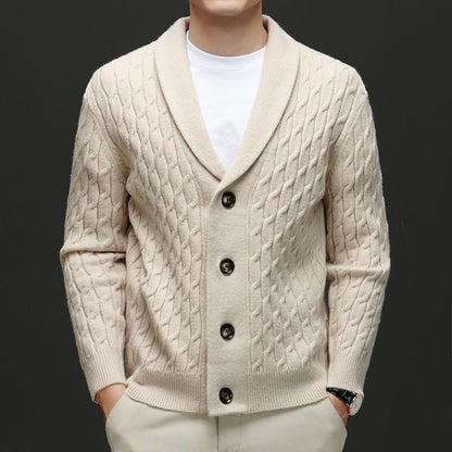 Classic men's cardigan with button placket