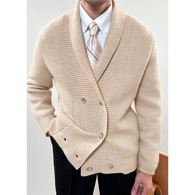 Étienne | Men’s Knit Cardigan – Double-Breasted Style Sweater Jacket