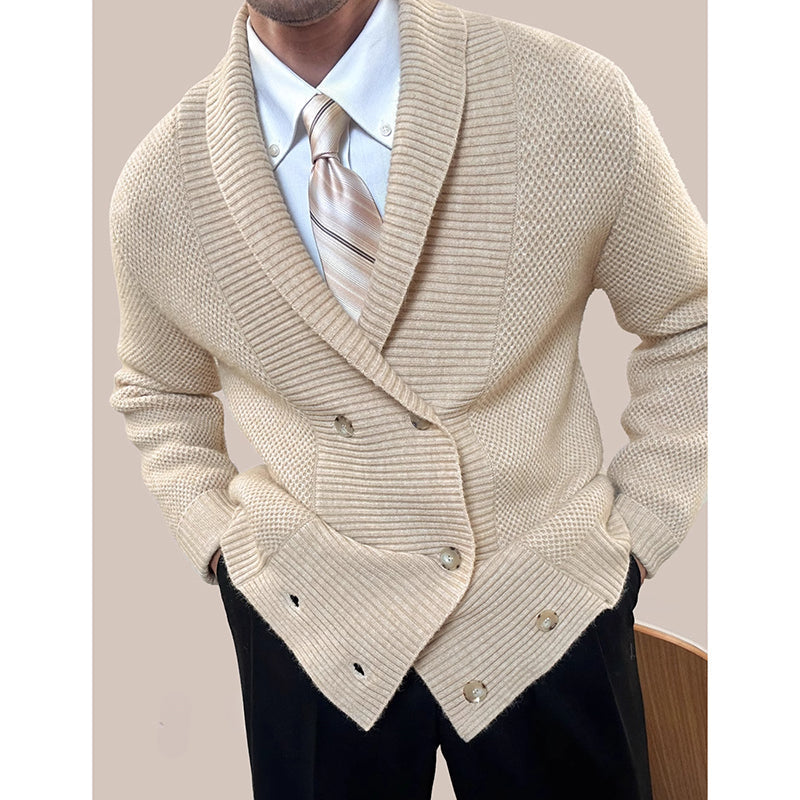 Étienne | Men’s Knit Cardigan – Double-Breasted Style Sweater Jacket