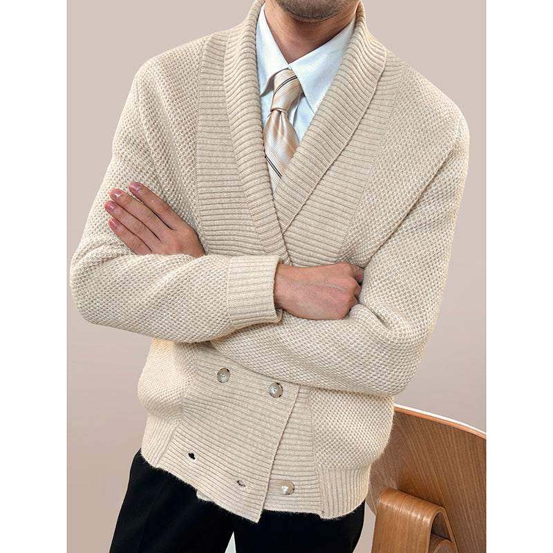 Étienne | Men’s Knit Cardigan – Double-Breasted Style Sweater Jacket
