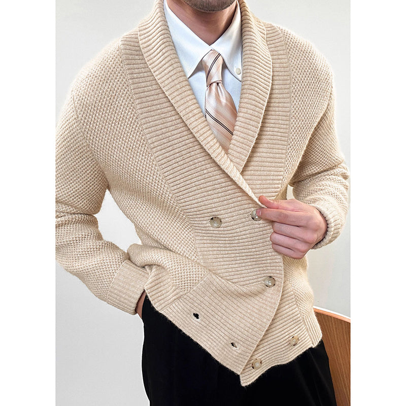 Étienne | Men’s Knit Cardigan – Double-Breasted Style Sweater Jacket