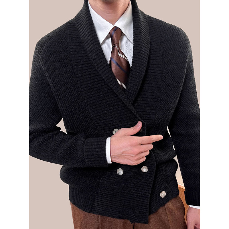 Étienne | Men’s Knit Cardigan – Double-Breasted Style Sweater Jacket