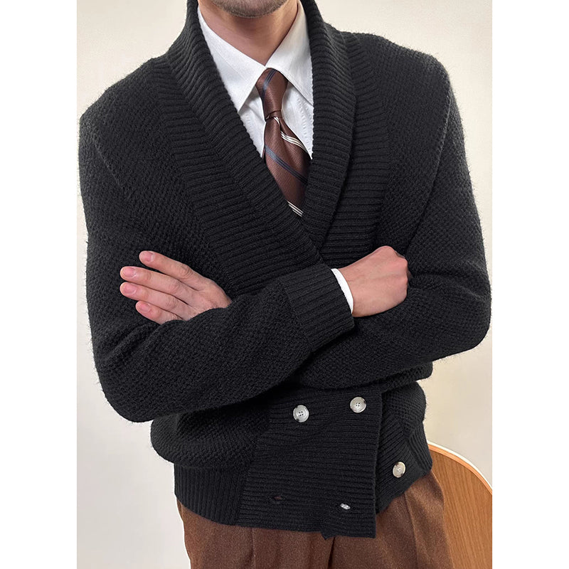 Étienne | Men’s Knit Cardigan – Double-Breasted Style Sweater Jacket