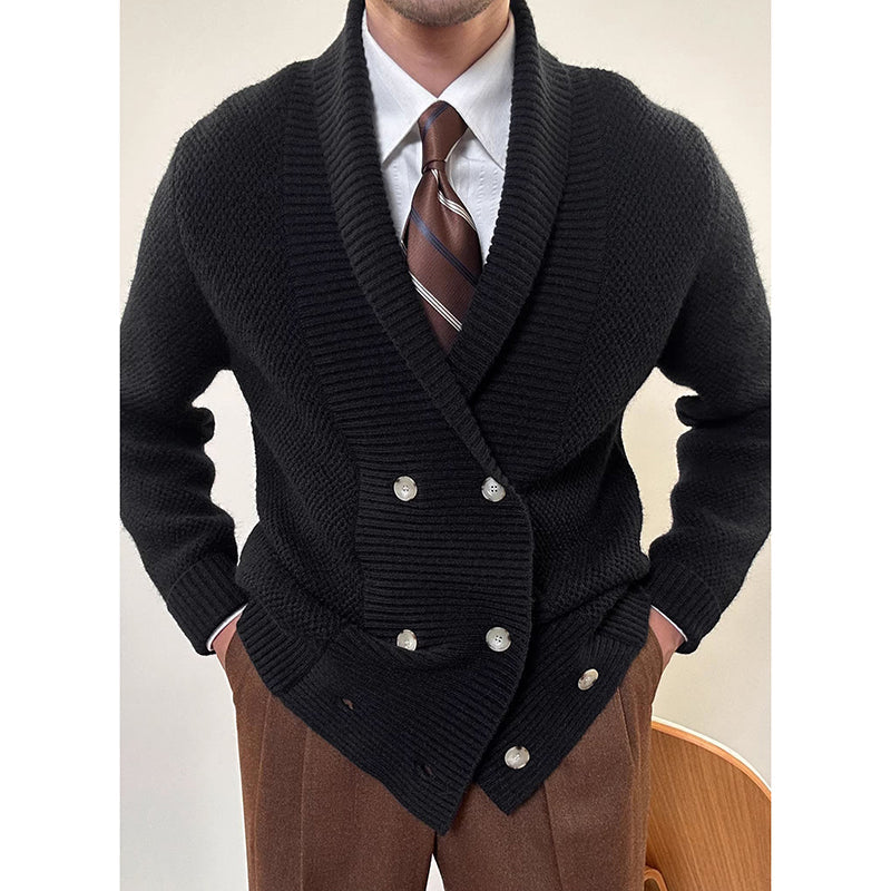 Étienne | Men’s Knit Cardigan – Double-Breasted Style Sweater Jacket