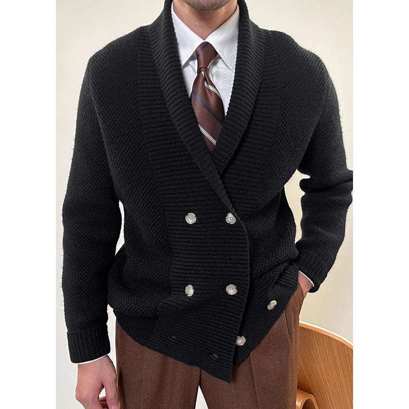 Étienne | Men’s Knit Cardigan – Double-Breasted Style Sweater Jacket