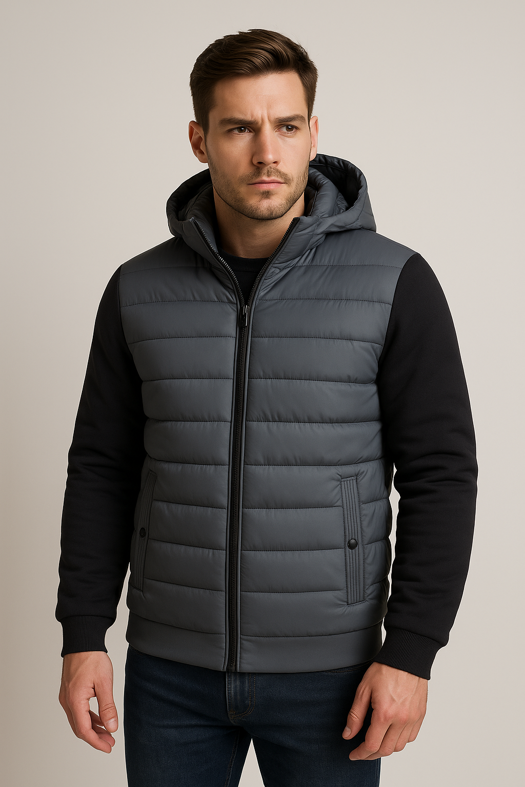 Spraykis | Men’s Hooded Hybrid Winter Puffer Jacket