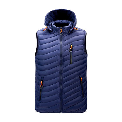 Men's down winter vest, thermal insulated