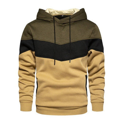 Men's casual sports sweatshirt with hood and pockets