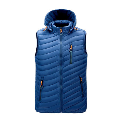 Men's down winter vest, thermal insulated