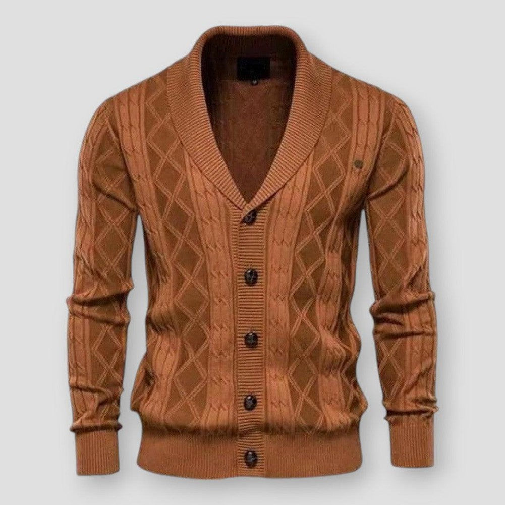 North Royal Vermont Wool Cardigan – Men’s Classic Knit Sweater with Button-Up Design
