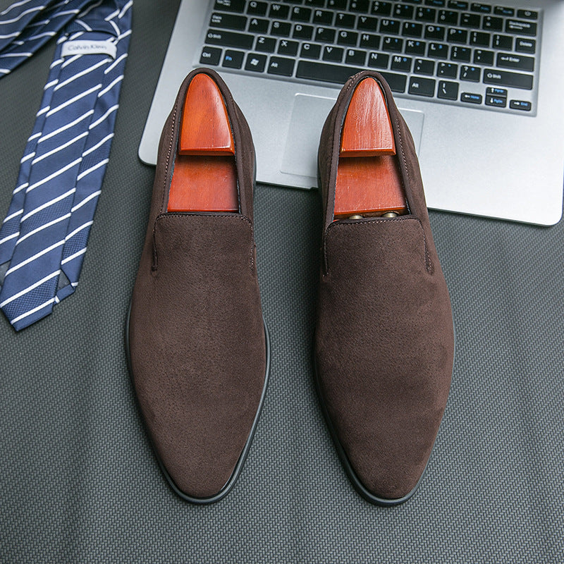Men’s Suede Loafers – Pointed Toe Slip-On Dress Shoes | British Red Sole Fashion Style