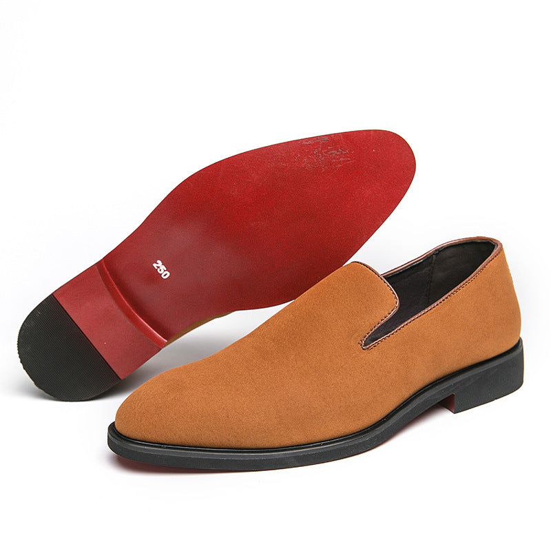 Men’s Suede Loafers – Pointed Toe Slip-On Dress Shoes | British Red Sole Fashion Style