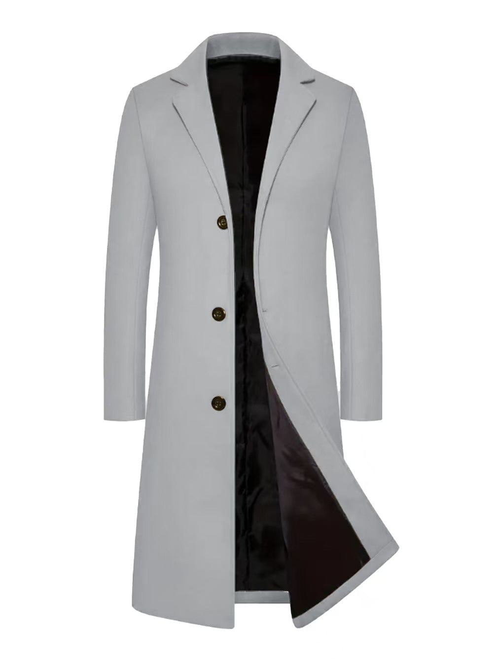 Men’s Classic Long Trench Coat – Elegant Wool Overcoat | British Business Casual Style