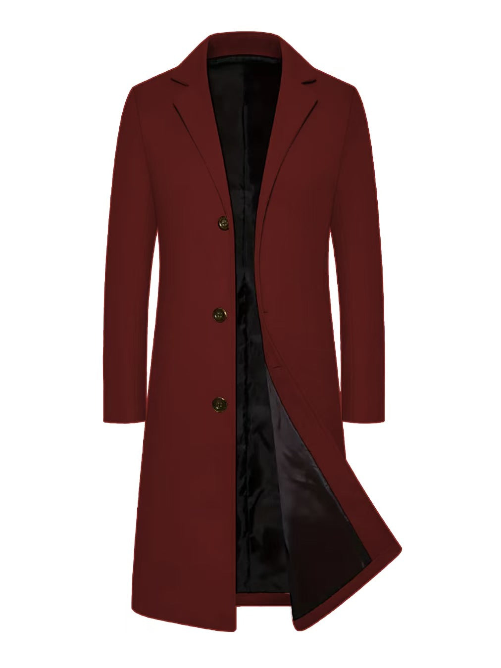 Men’s Classic Long Trench Coat – Elegant Wool Overcoat | British Business Casual Style
