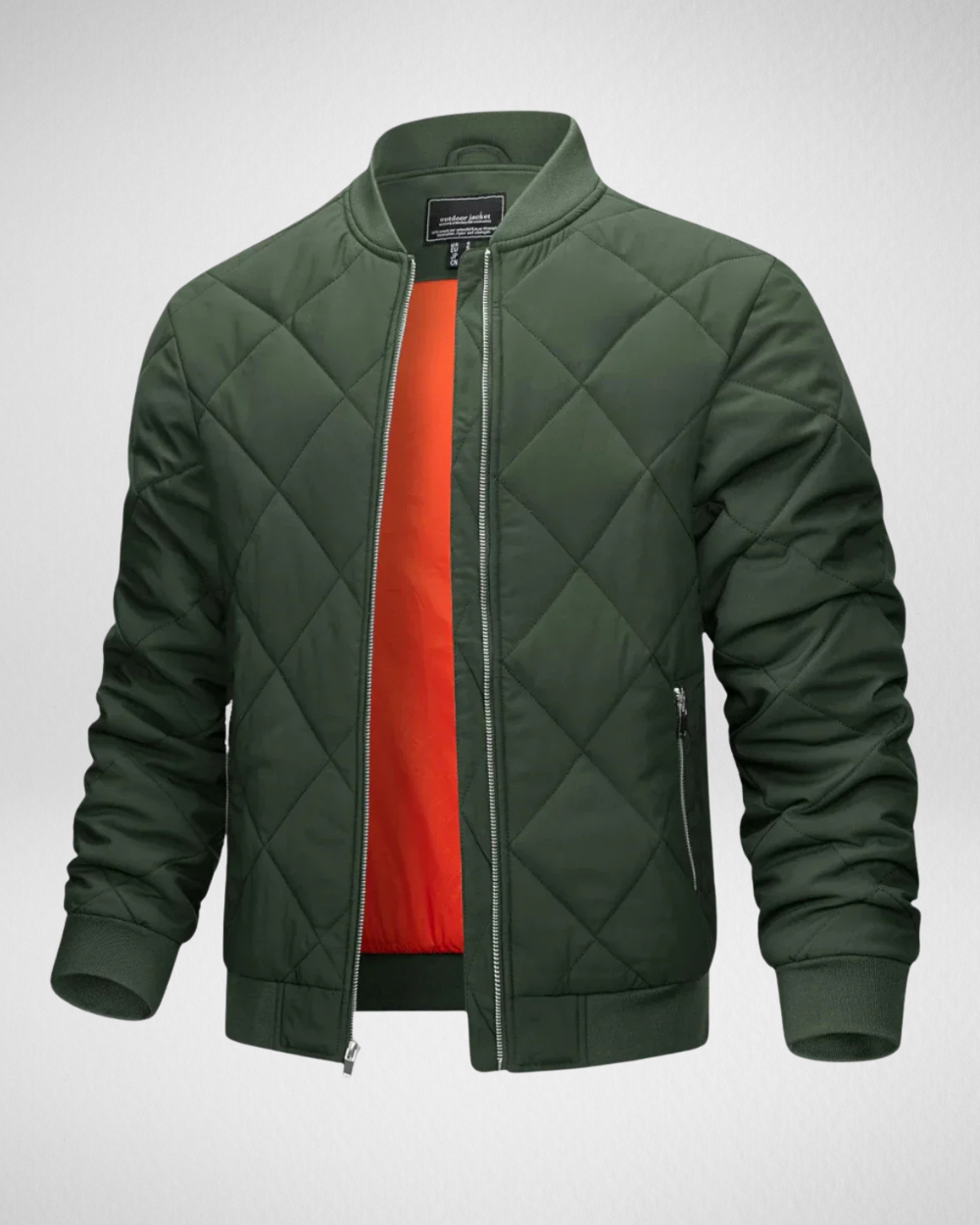 Men’s Quilted Bomber Jacket – Casual Padded Outerwear | Autumn & Winter Street Style