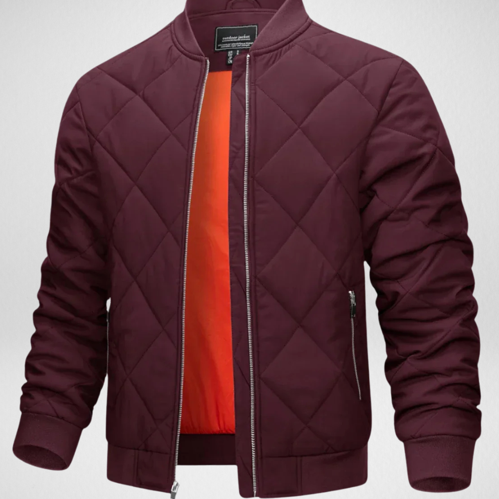 Men’s Quilted Bomber Jacket – Casual Padded Outerwear | Autumn & Winter Street Style