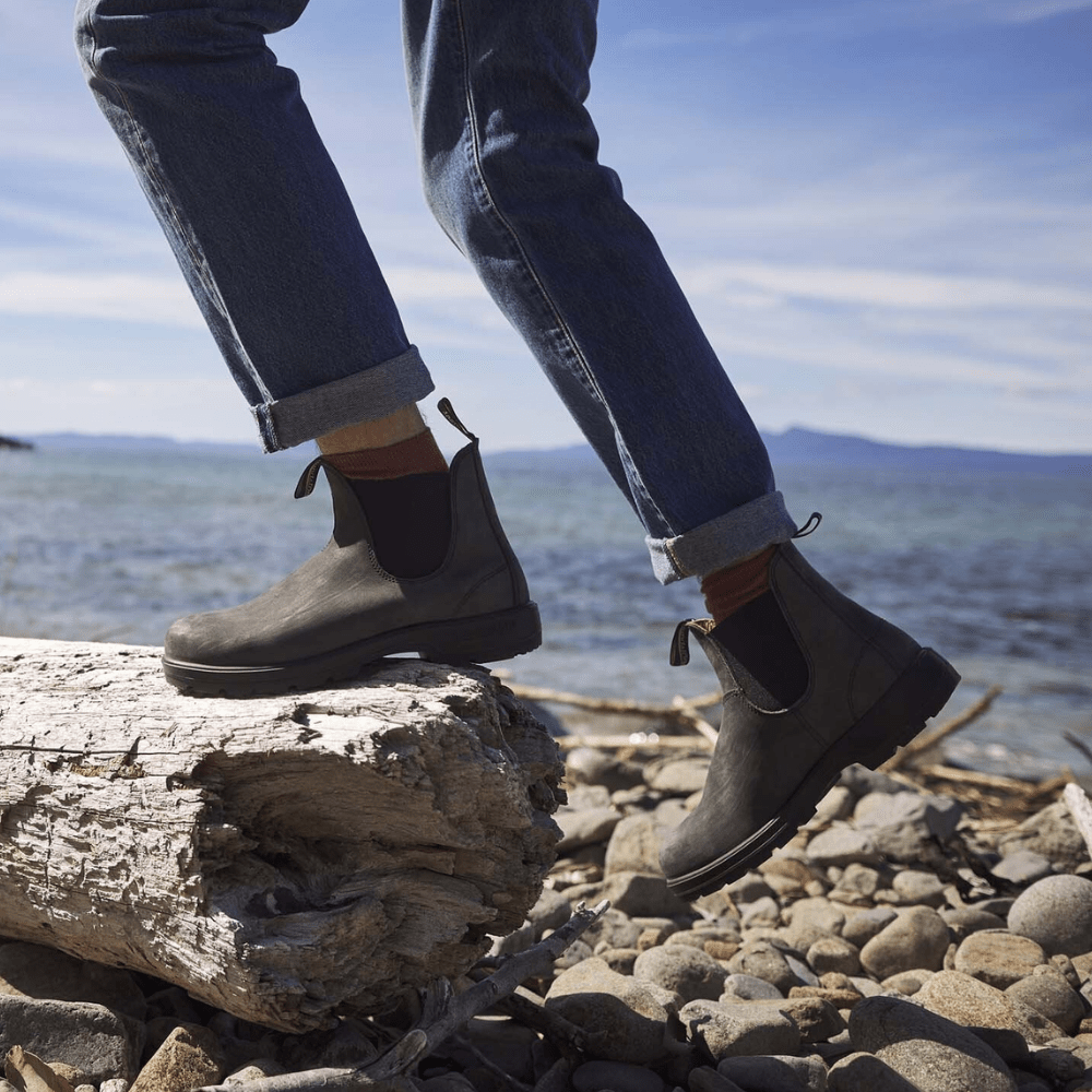 Spraykis | Men’s Leather Chelsea Durable Boots with Pull Loop