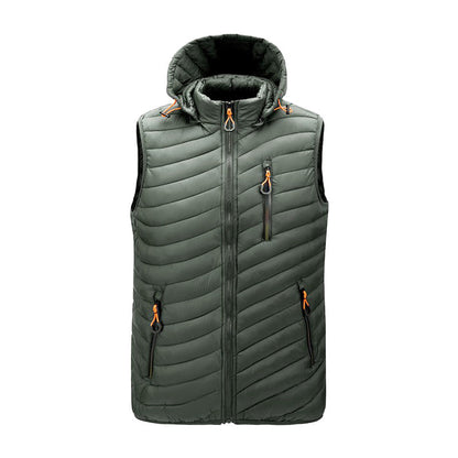 Men's down winter vest, thermal insulated