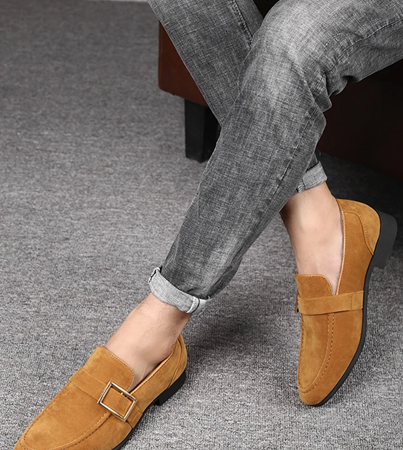 Suede Signature Men Classic All Day Buckle Loafers