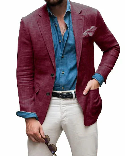 Men’s Luvo Linen Dress Blazer – Casual Lightweight Suit Wear