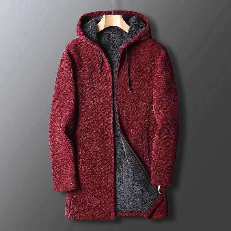 Oslo Men’s Fleece Cardigan Long Jacket – Soft Zip-Up Knit Jacket