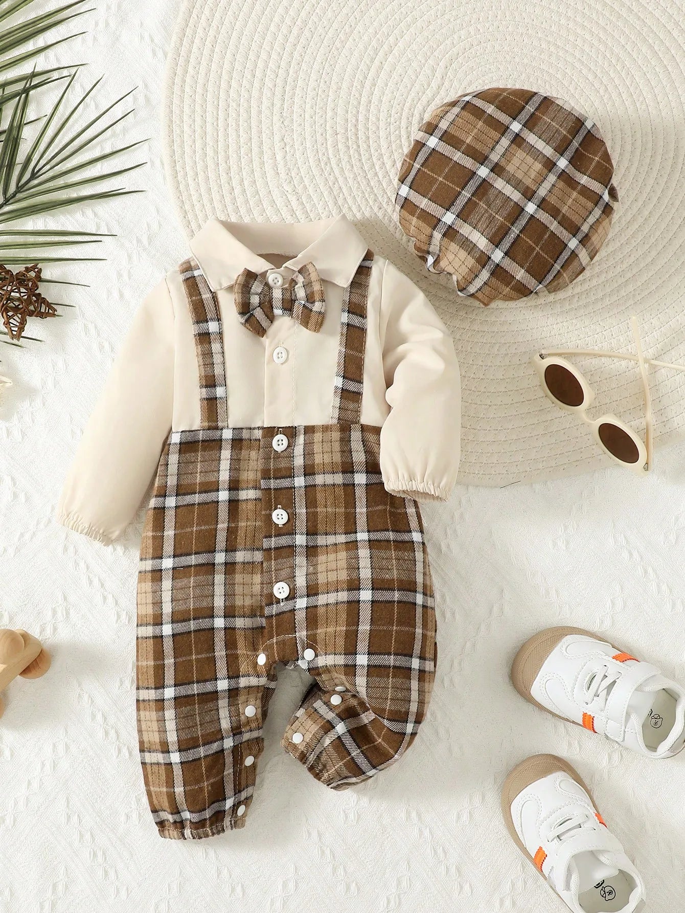 Two-Piece Baby Boy Bow Gentleman Jumpsuit- Spraykis