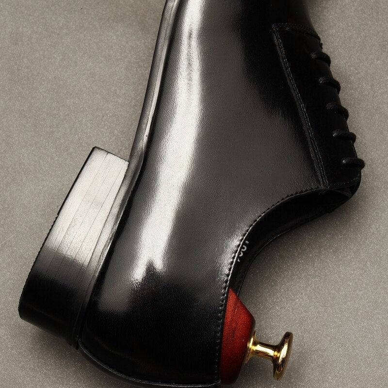 Classic Men Leather Oxfords Dress Shoes – Red Sole, Modern Edge, Timeless Appeal