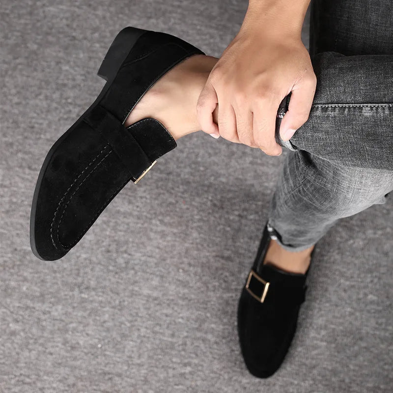 Suede Signature Men Classic All Day Buckle Loafers