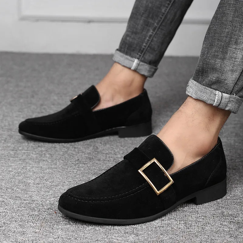 Suede Signature Men Classic All Day Buckle Loafers