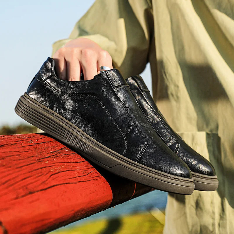 Men’s Genuine Leather Shoes – Classic Lace-Up Dress Shoes