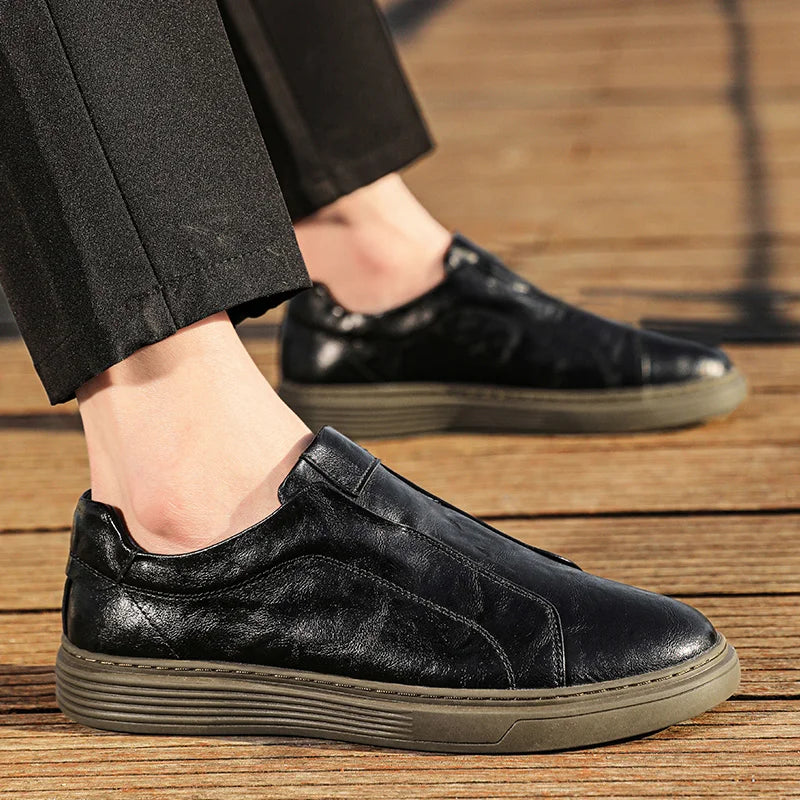 Men’s Genuine Leather Shoes – Classic Lace-Up Dress Shoes