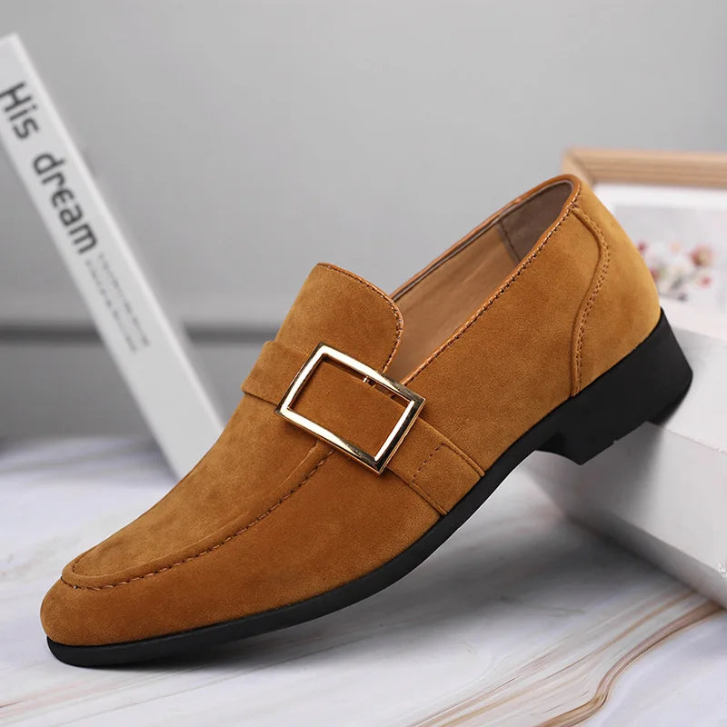 Suede Signature Men Classic All Day Buckle Loafers