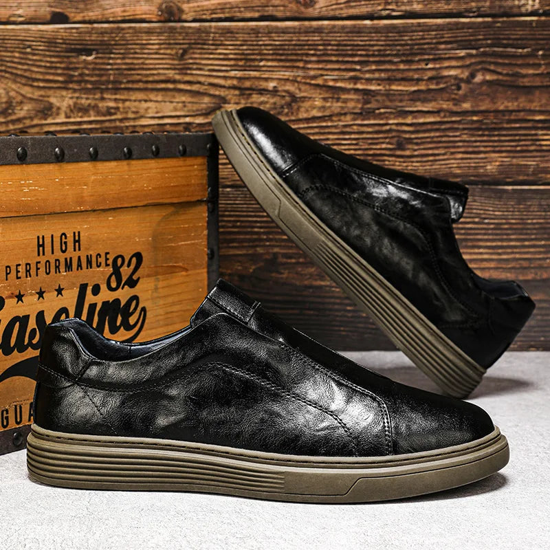 Men’s Genuine Leather Shoes – Classic Lace-Up Dress Shoes