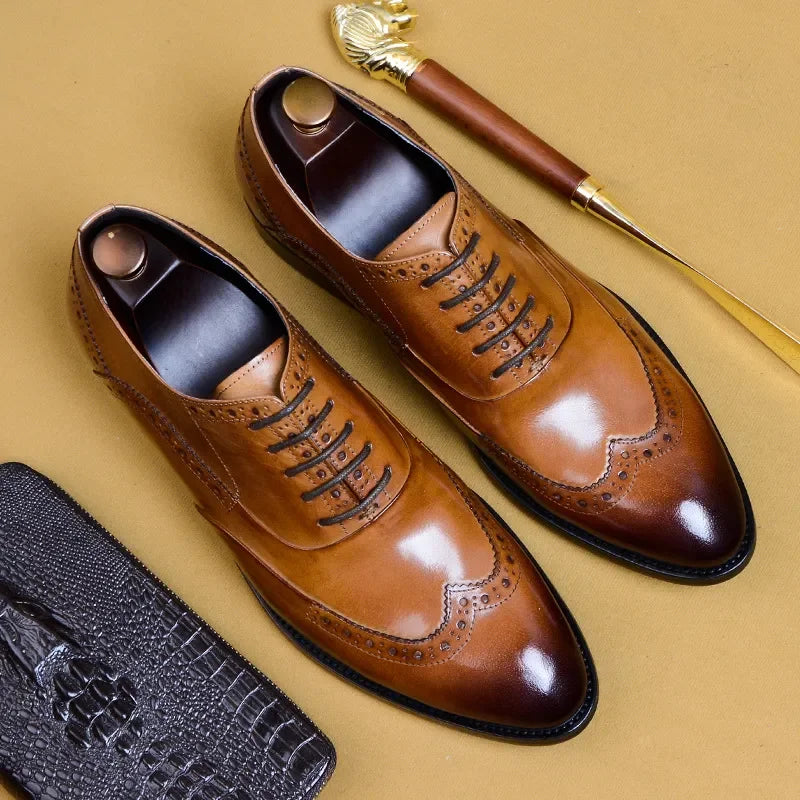 Classic Brogues Leather Dress Shoes