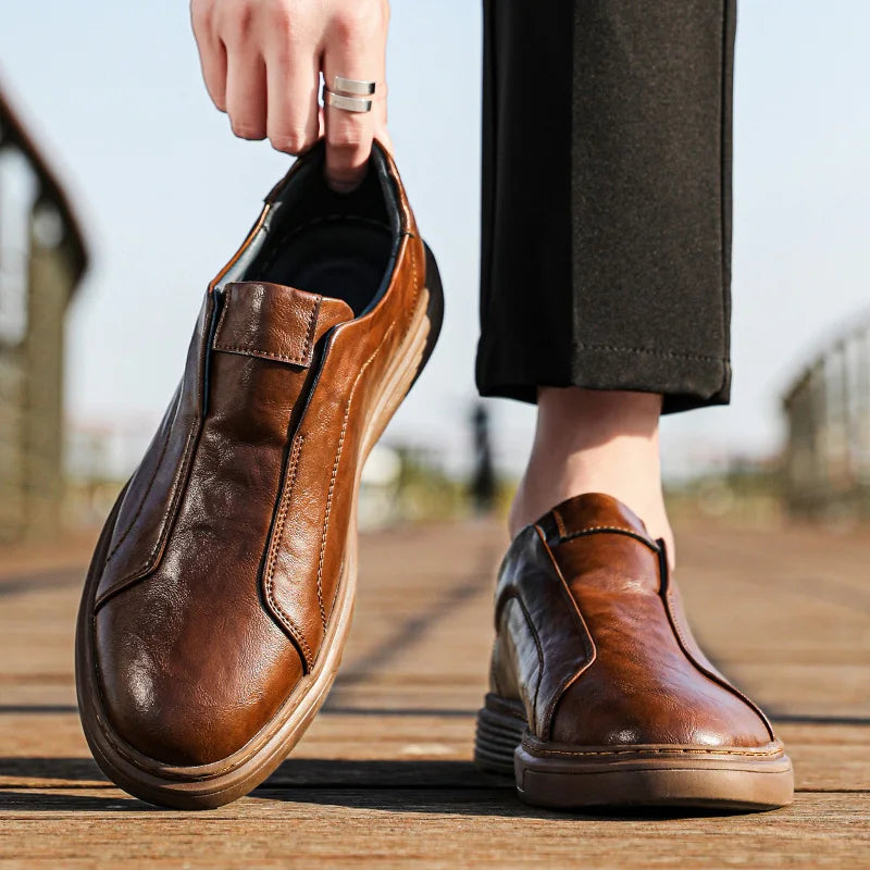 Men’s Genuine Leather Shoes – Classic Lace-Up Dress Shoes