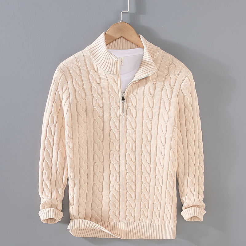 Solid Cable Knit Turtleneck Sweater