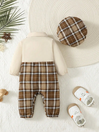 Two-Piece Baby Boy Bow Gentleman Jumpsuit- Spraykis